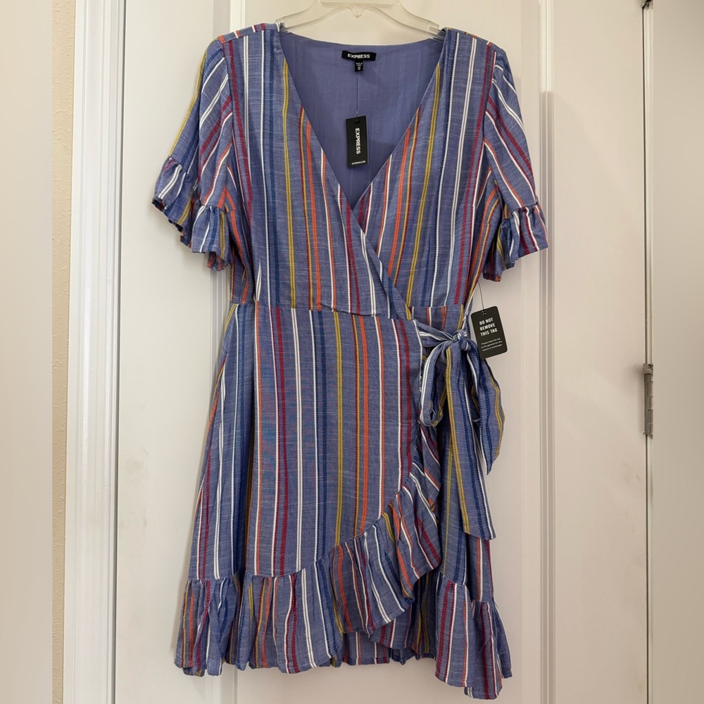 Express Wrap Dress with Ruffle Sleeves